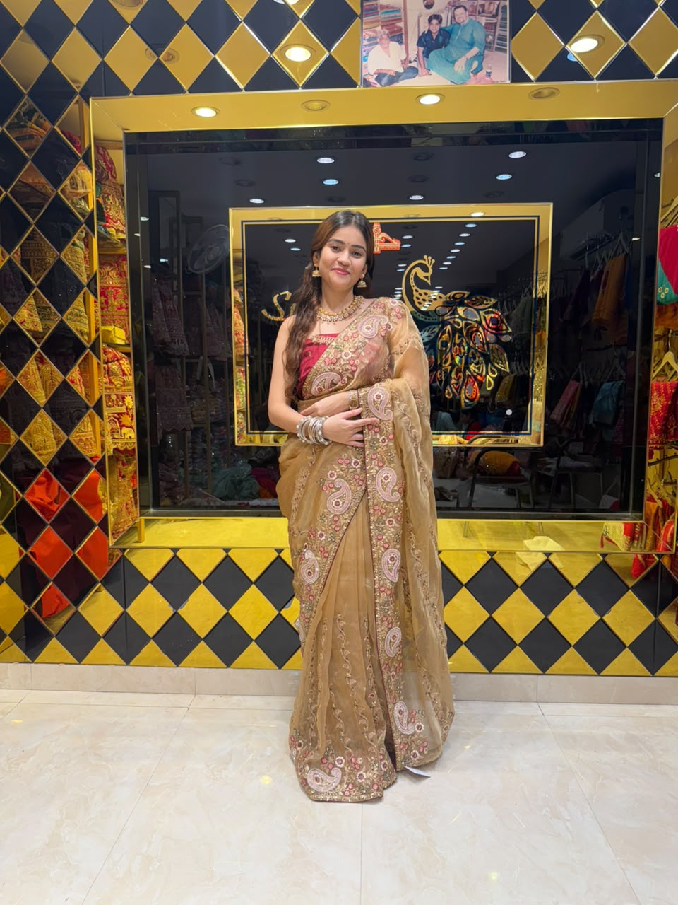 Glass Silk Multiwork Designer Saree (436)