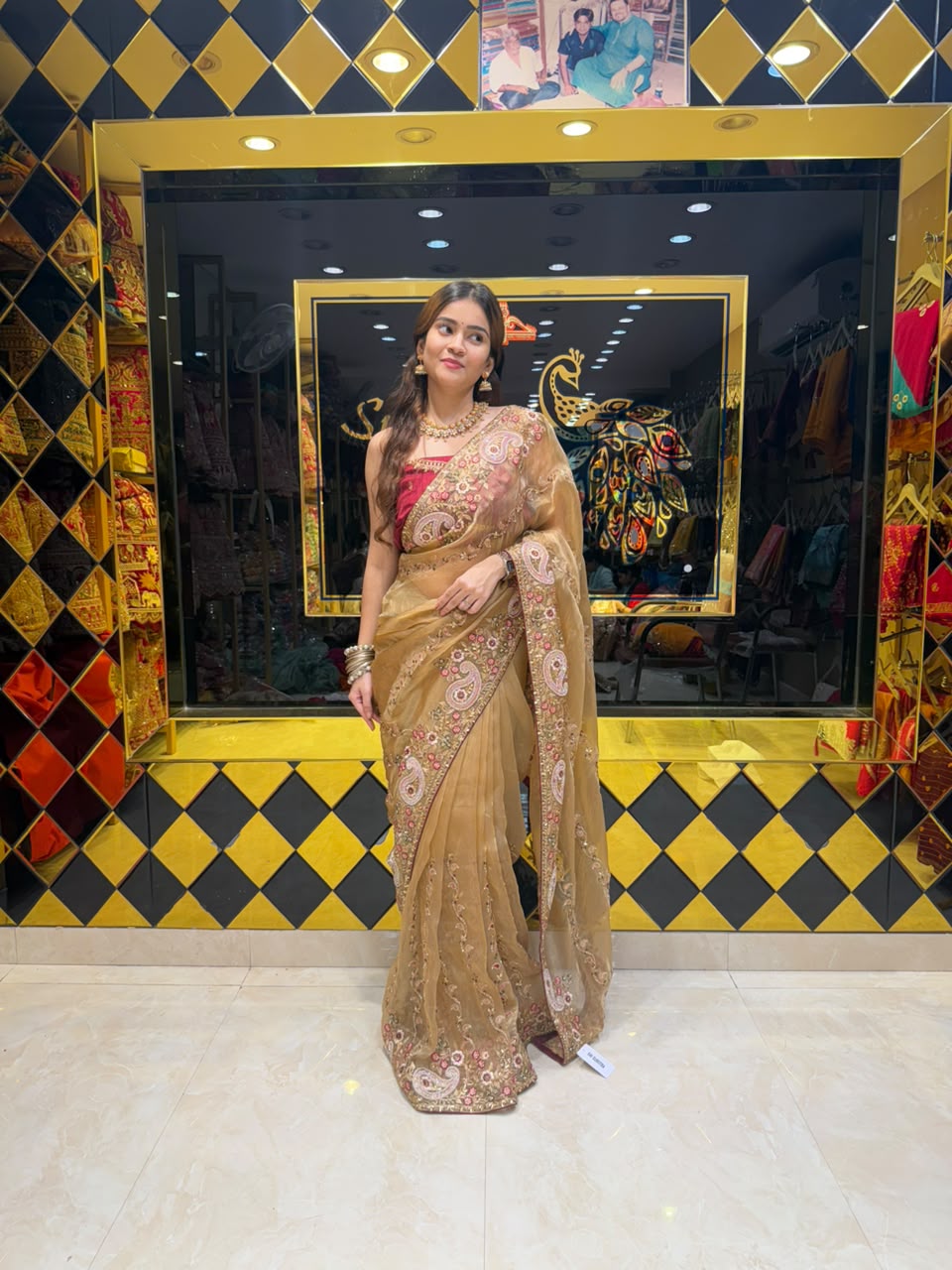 Glass Silk Multiwork Designer Saree (436)