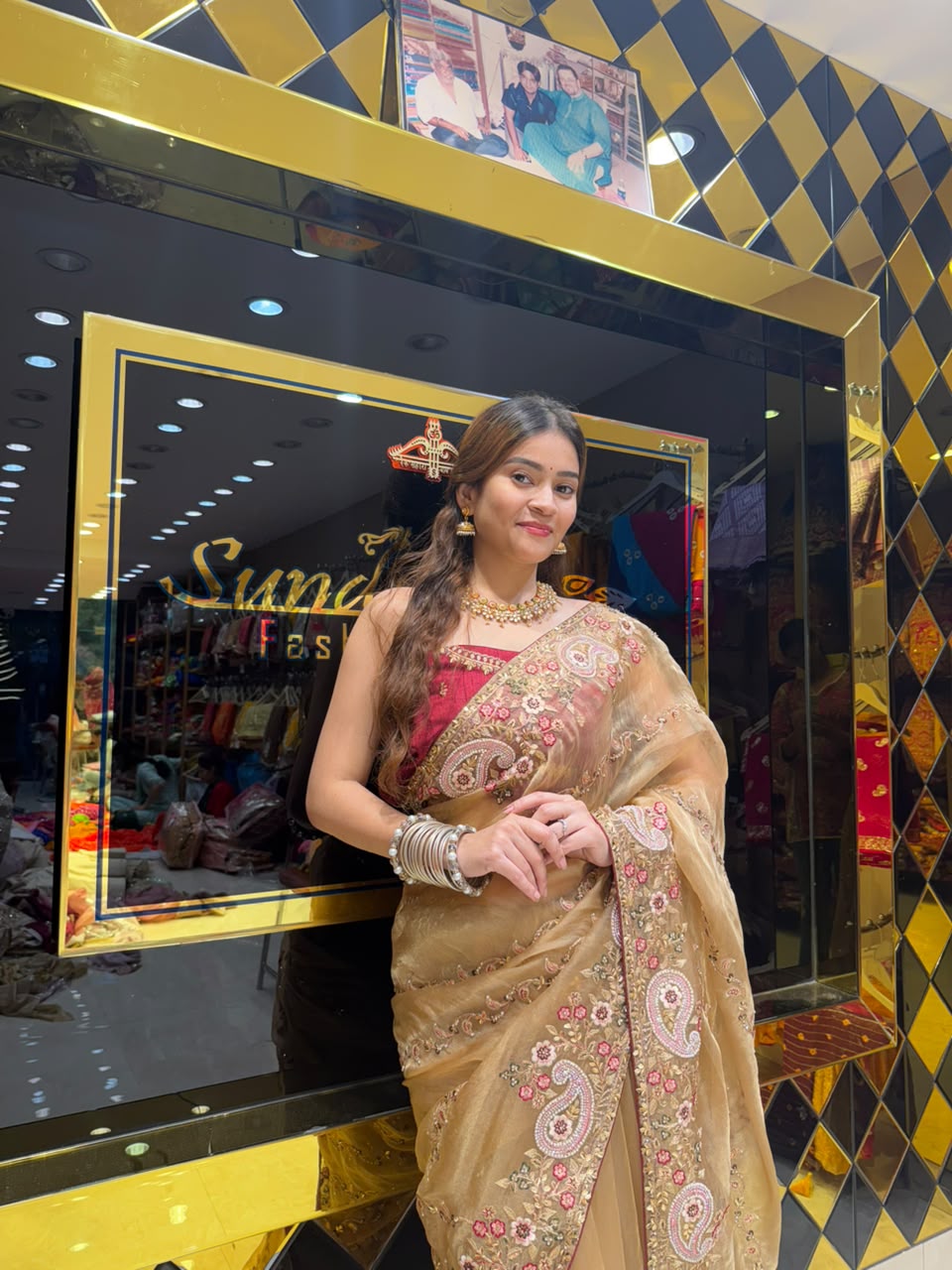 Glass Silk Multiwork Designer Saree (436)