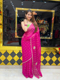 Rani Bandhej Sequeence Diamond Handcrafted Saree (S103)