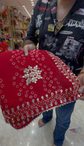 Red Bandhej Gotapati Handcrafted Saree ( S105)