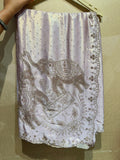 Glass Silk Light Lavender Swarovski Handcrafted Saree (447)