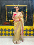 Glass Silk Multiwork Handcrafted Designer Saree (450)