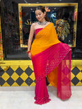 Stunning Dual Shade Celebrity Handcrafted Saree (453)