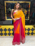 Dual Shade Pearl & Katdana Multiple Handwork Saree (473)