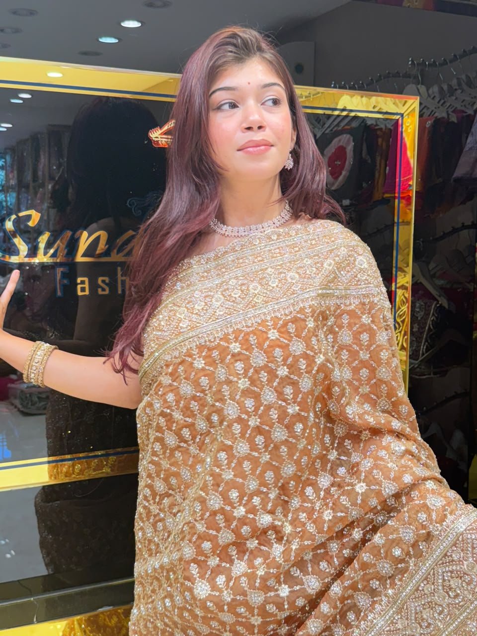 Light Mustard Heavy Designer Saree (475)