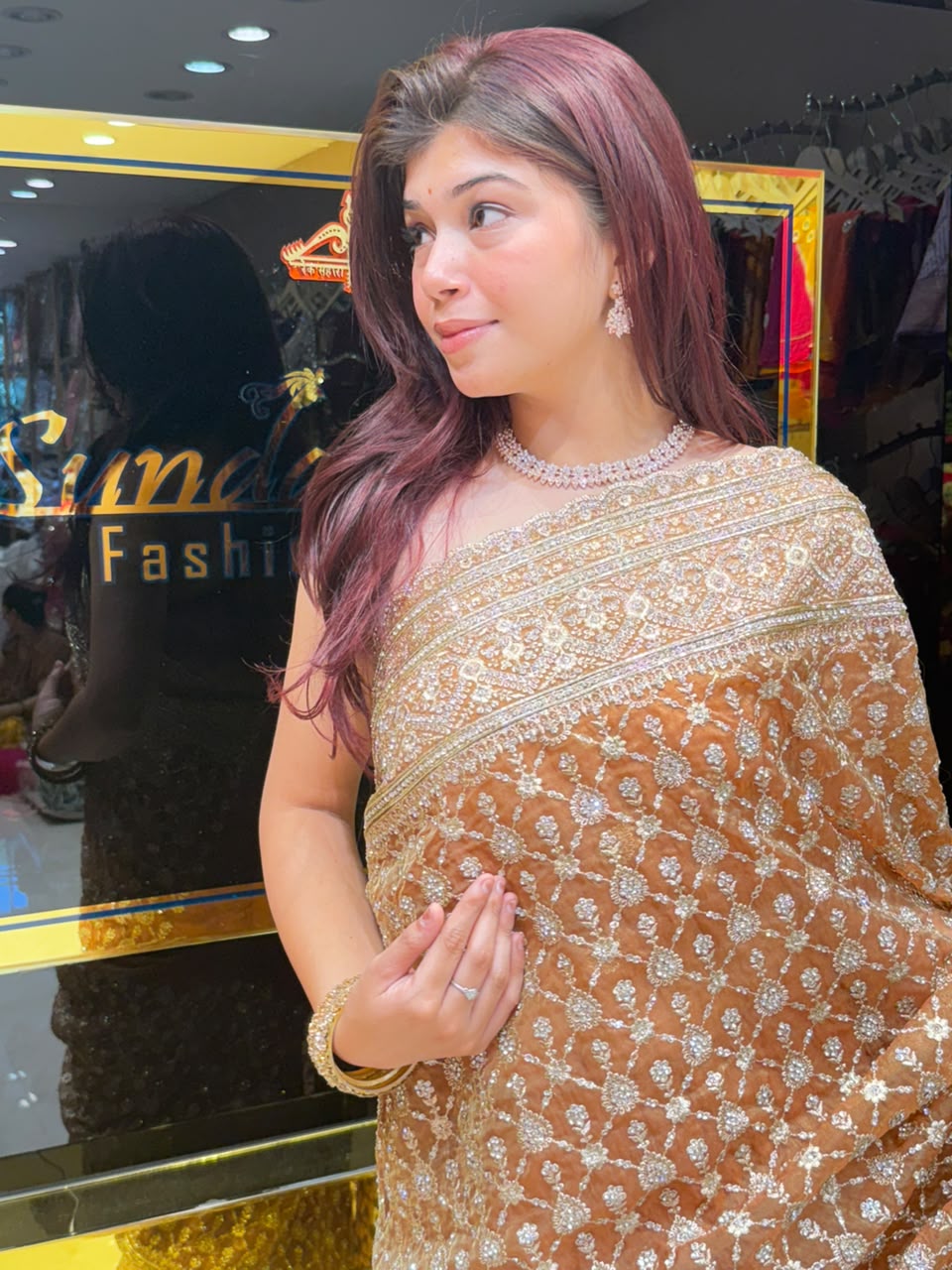 Light Mustard Heavy Designer Saree (475)