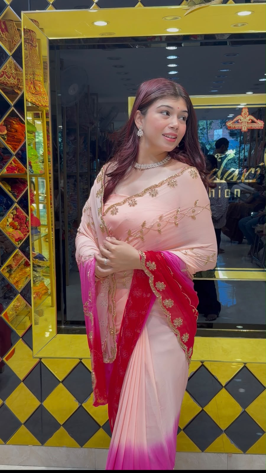 Ombre Shade Jarkan & Katdana Designer Saree (479)