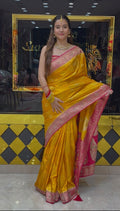 Light Yellow Kanjivaram Silk Designer Saree (482)