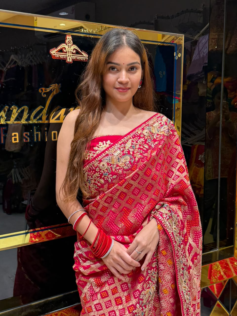 Red Pure Khaddi Georgette Designer Saree (491)