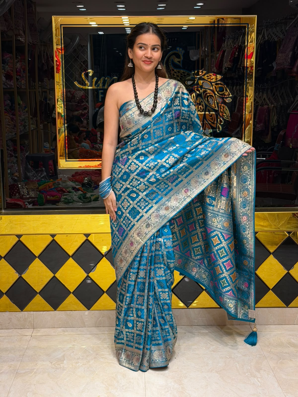 Peacock Blue Kanjivaram Silk Designer Saree (496)