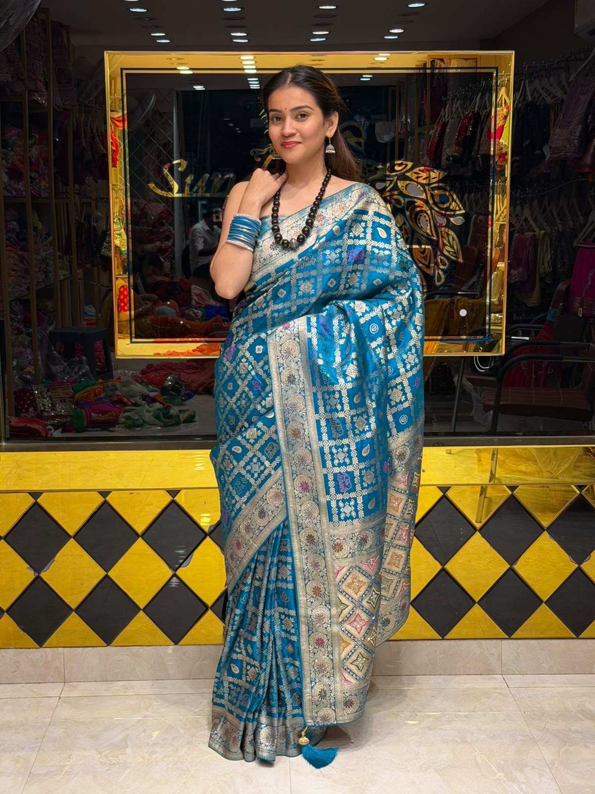 Peacock Blue Kanjivaram Silk Designer Saree (496)