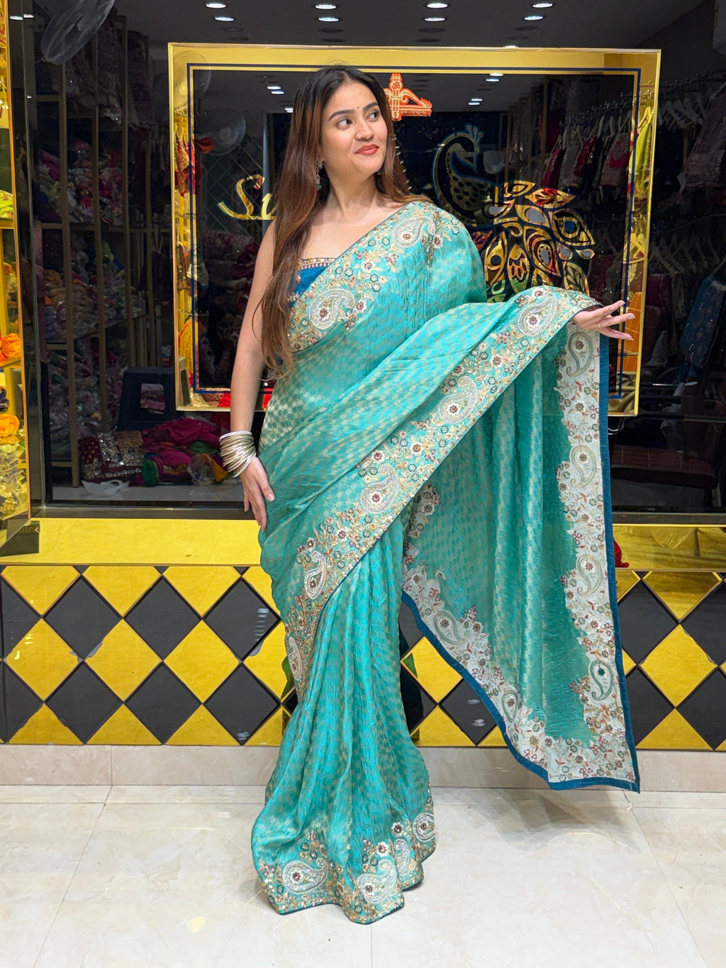 Pure Munga Silk Handcrafted Designer Saree (497)