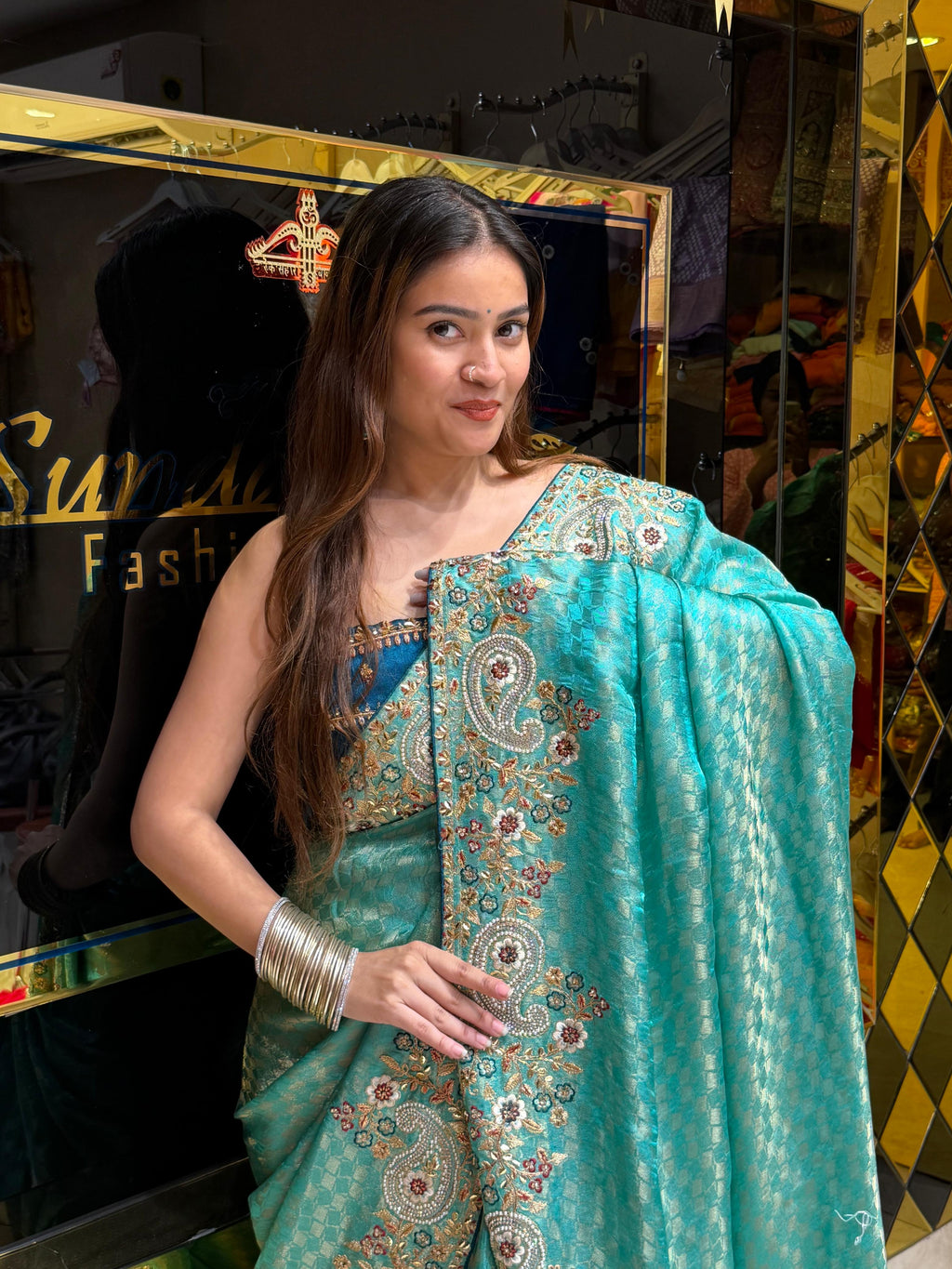 Pure Munga Silk Handcrafted Designer Saree (497)
