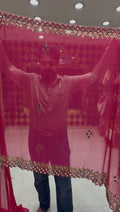 Hot Pink Mirror & Gotapati Handcrafted Saree (498)