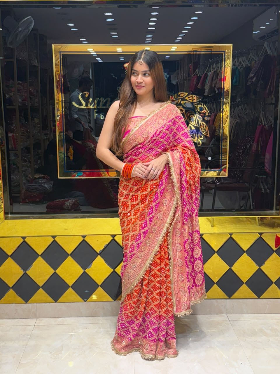 Dual Shade Pure Khaddi Georgette Designer Saree (500)