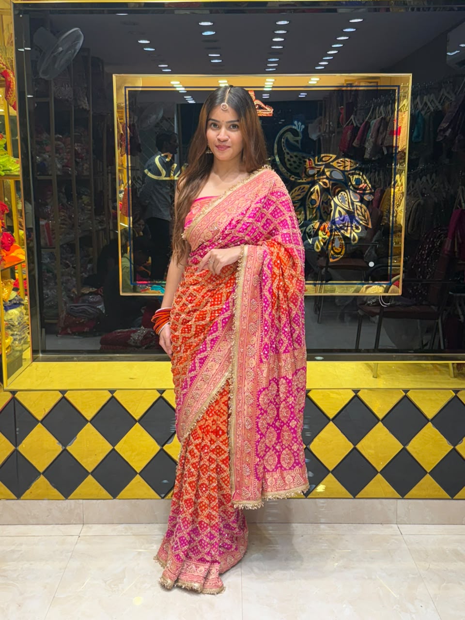 Dual Shade Pure Khaddi Georgette Designer Saree (500)
