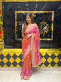 Dual Shade Pure Khaddi Georgette Designer Saree (500)