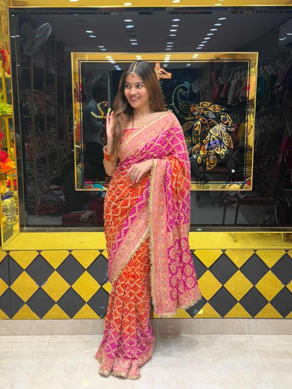 Dual Shade Pure Khaddi Georgette Designer Saree (500)