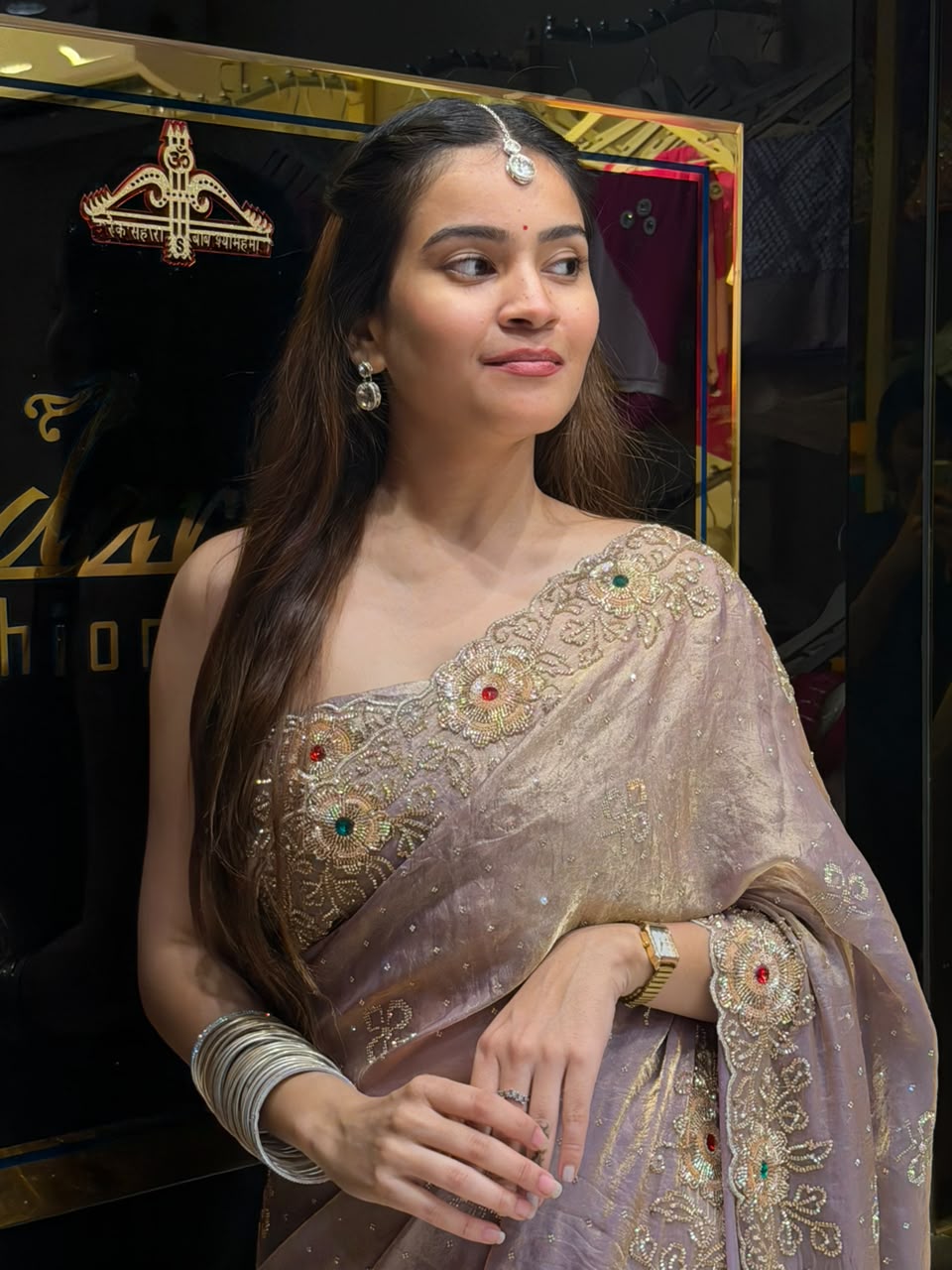 Lavender  Softy Silk Multiwork Designer Saree (501)