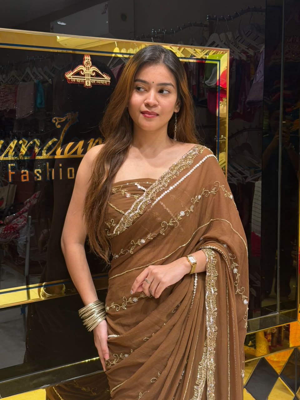 Diamond & Pearl Haandcrafted Designer Saree (503)