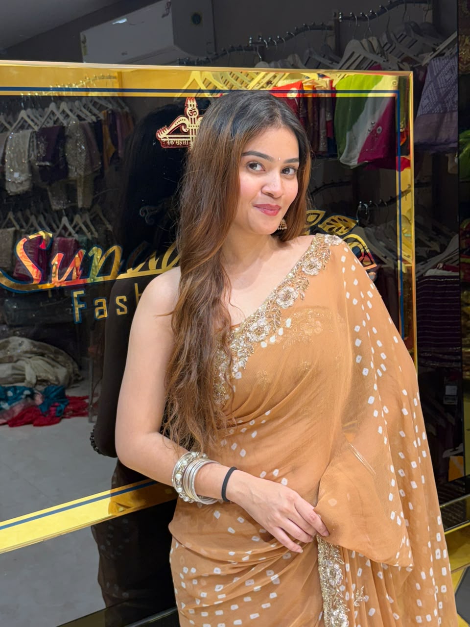 Beige Multiwork Handcrafted Designer Saree (504)