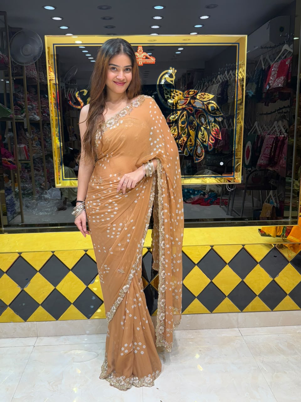 Beige Multiwork Handcrafted Designer Saree (504)