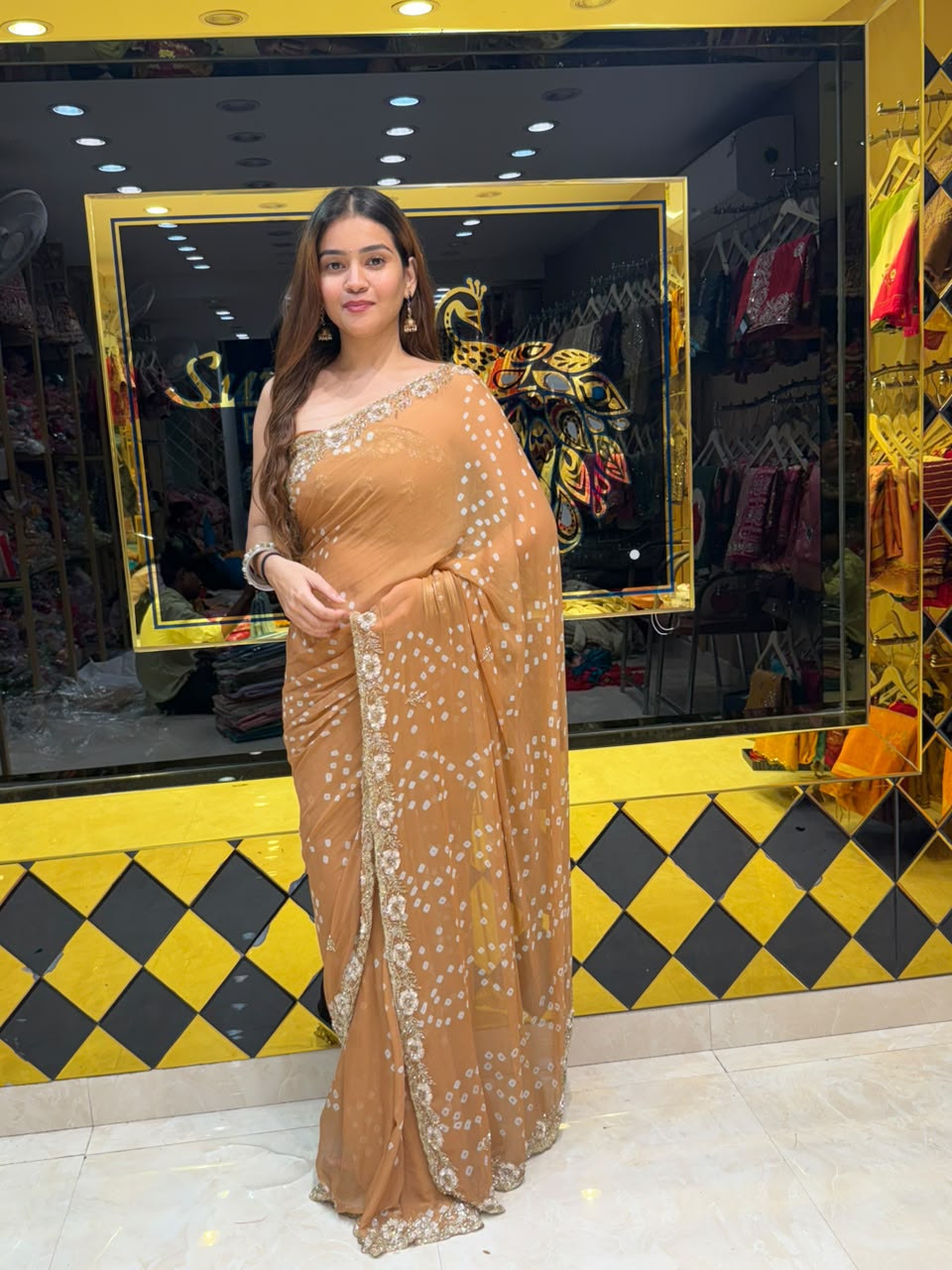 Beige Multiwork Handcrafted Designer Saree (504)