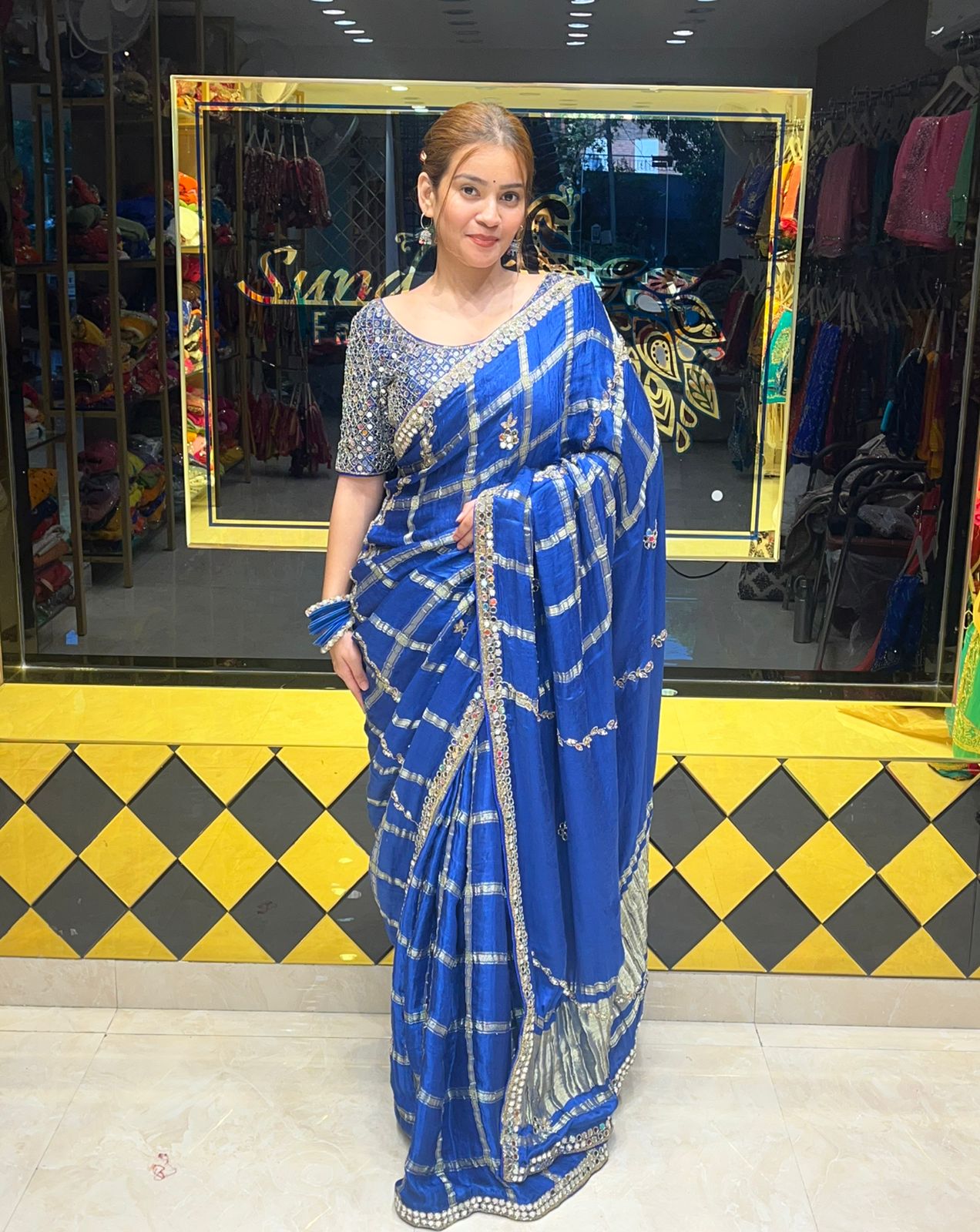 Blue Beauty Gajji Silk Handcrafted Saree (332)