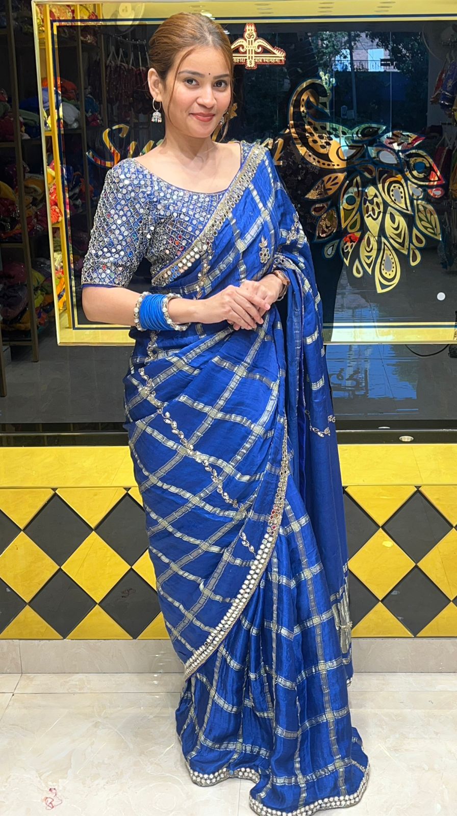 Blue Beauty Gajji Silk Handcrafted Saree (332)