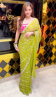 Green Bandhej Katdana Handwork Saree (388)
