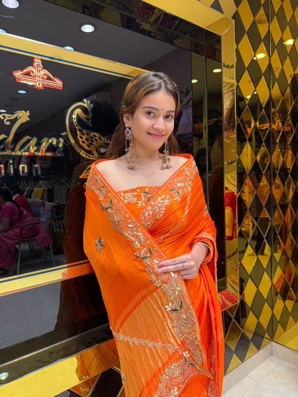 Orange Festive Special Gajji Silk Designer Saree (432)