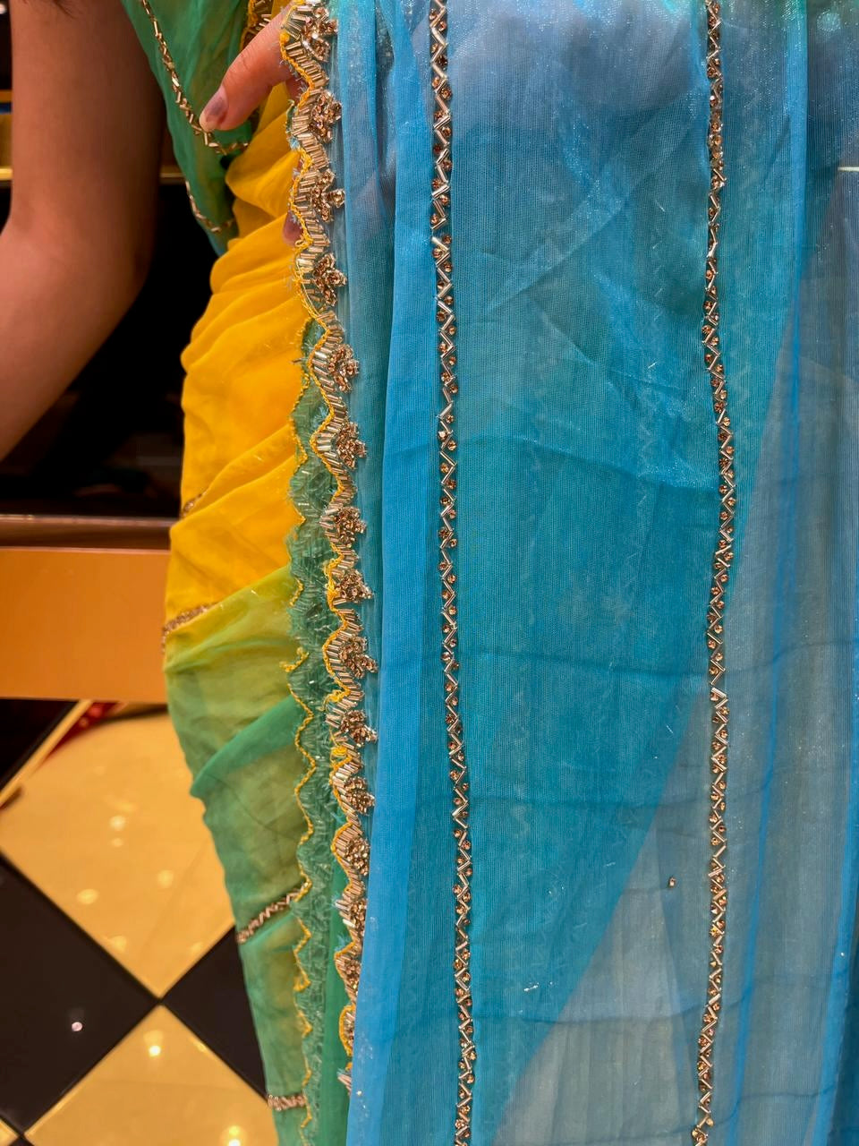 Multi Color Bright Ombre Saree