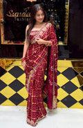 Red Gajji Silk Gharchola Saree (234)
